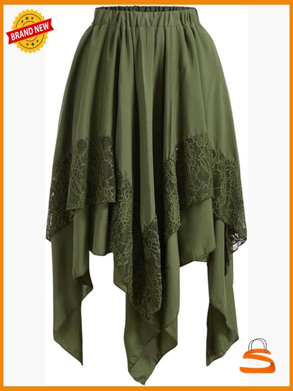 Renaissance Pirate Skirt Asymmetrical High Low Midi Steampunk
